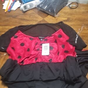 Torrid Red and Black Ladybug Mini Dress With pockets